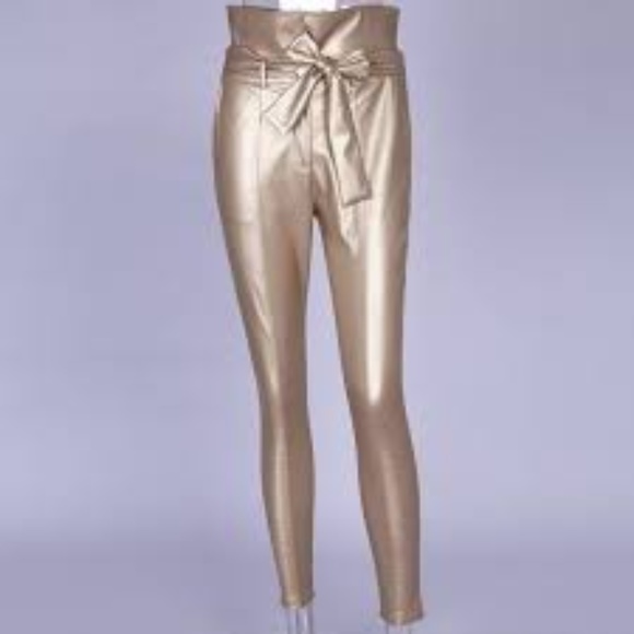 High Waist Pencil Pant Women Faux Leather - Picture 2 of 3
